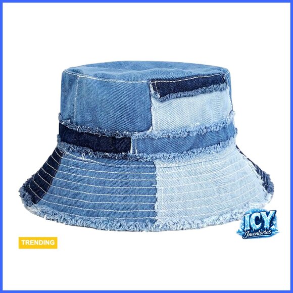 Denim Bucket Hat Packable Summer Beach Sun Hat Unisex Travel main image 7